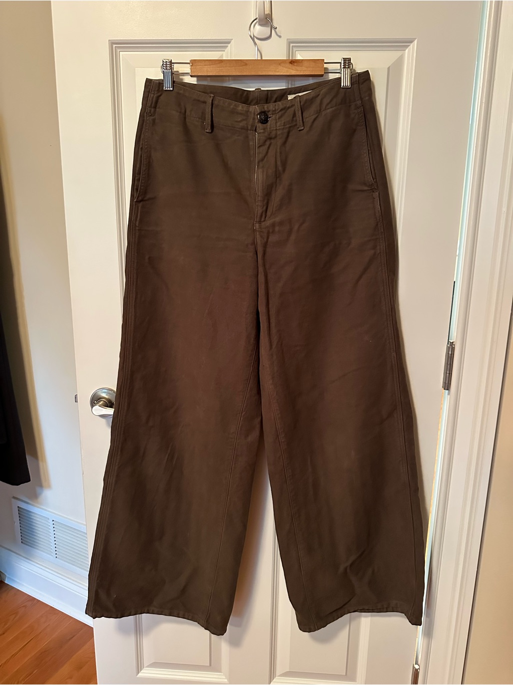 Rag & Bone Brown Wide-Leg Cotton Trousers